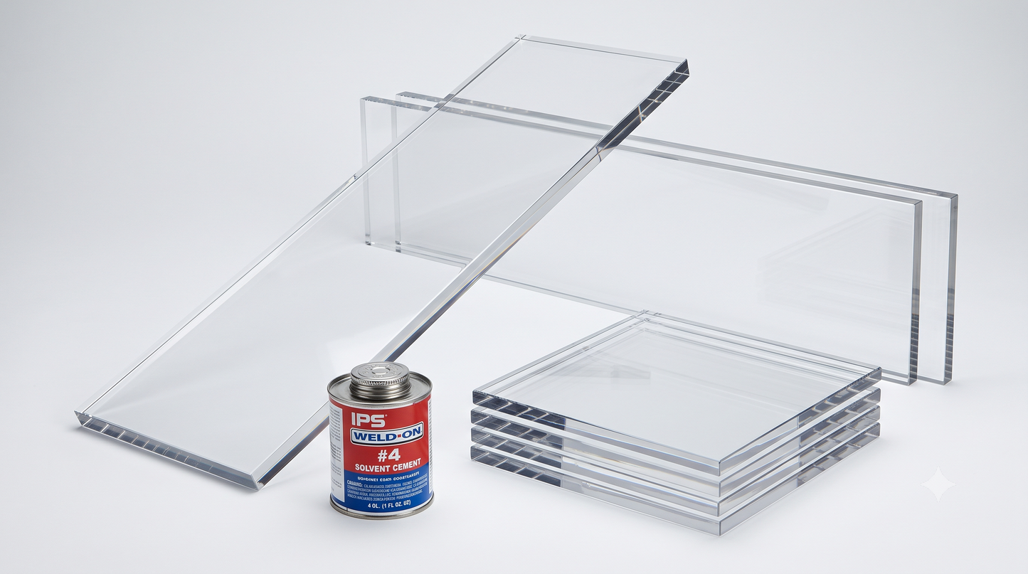 Counter Barrier Kit | Clear 1/2" Acrylic | Includes Panels & Weld-On #4