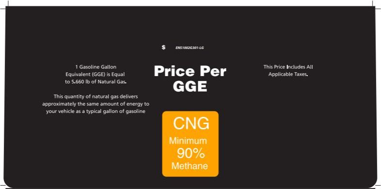 PID Decal - 1P - CNG - Minimum 90% Methane