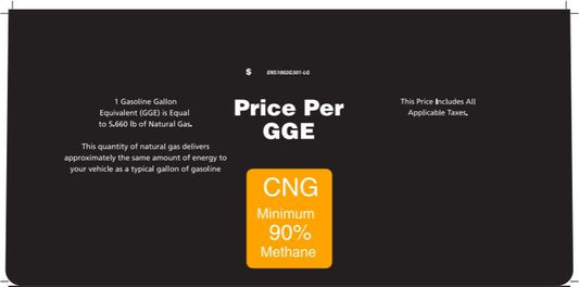 PID Decal - 1P - CNG - Minimum 90% Methane